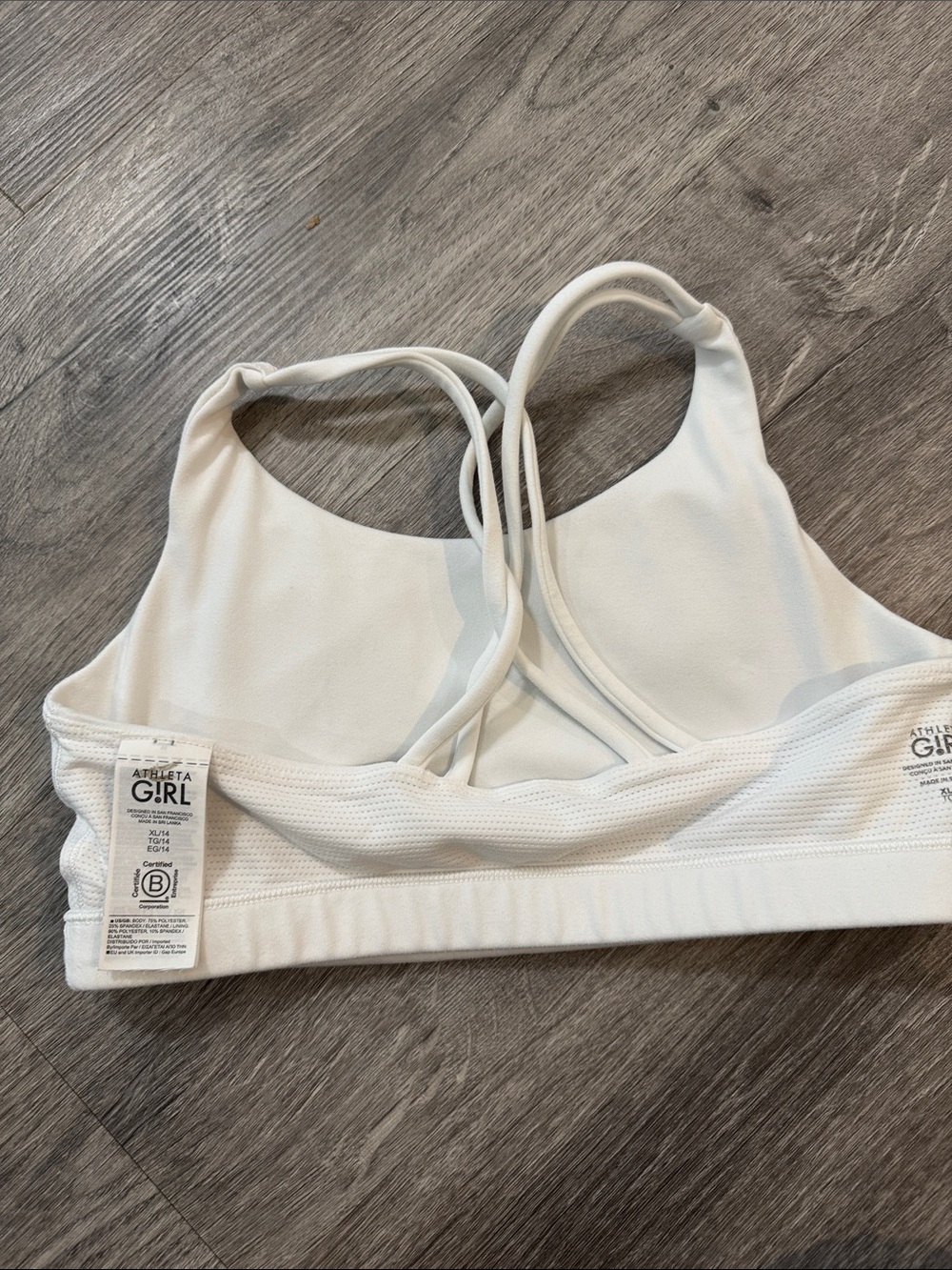 Athleta Girl Upbeat 2.0 Sports Bra White Size XL / 14 - Picture 4 of 7